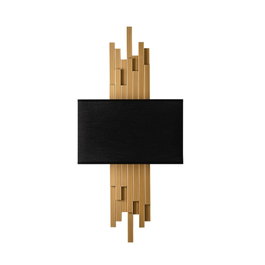 Opviq Axıs - 15114 Lámpara de Pared de Metal y Tela Dorado y Negro